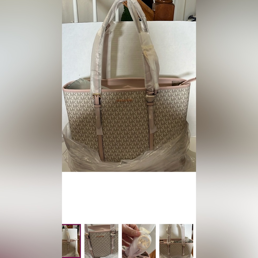 Michael Kors Beige Blush Signature Tote